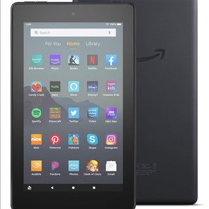 Amazon Kindle with charger and blue case